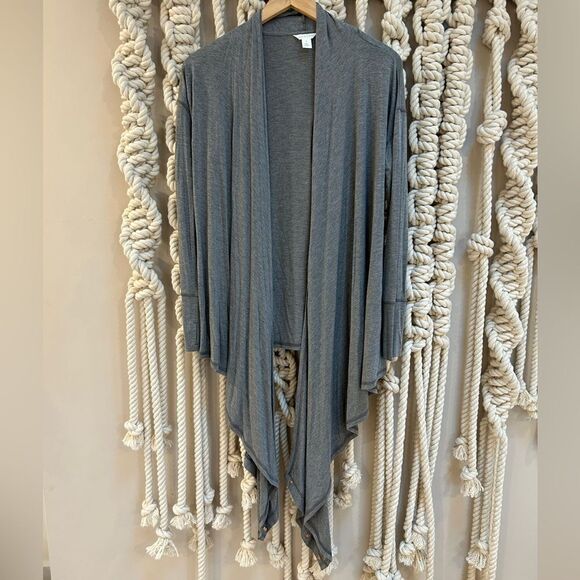 Caslon Off Duty Gray Long Convertible Cardigan - Picture 2 of 15